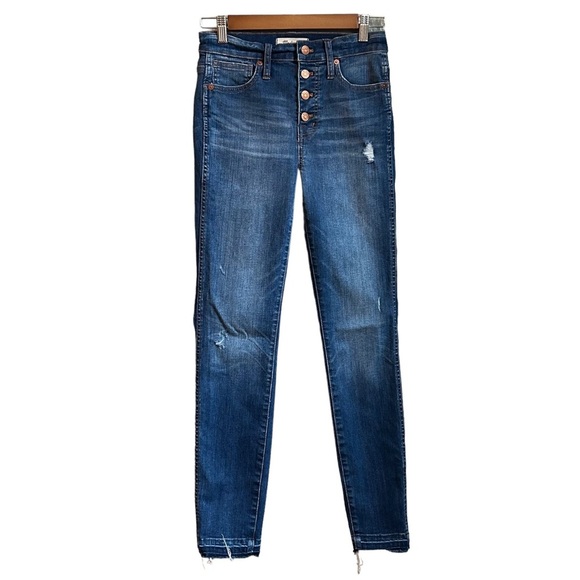 Madewell 10” High-Rise Skinny Denim Jeans: Button-Through Edition Women’s SZ 25 - Picture 2 of 11